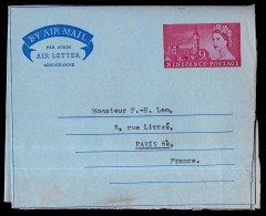 Entier Postal UK United Kingdom - Entier Postal QUEEN ELIZABETH II Air Letter Aerogramme De Londres à Paris Pour M. Lem - Luftpost & Aerogramme