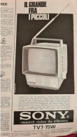 PUBBLICITA' TELEVISORE SONY TV7 1967 - Autres & Non Classés
