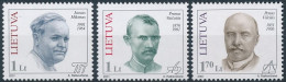 Mi 753-755 ** MNH / Sculptor Juozas Mikenas, Poet Pranas Vaičaitis, Engineer Petras Vileišis - Lithuania