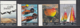 2010 Jordan Sports Sailing Skydiving Balloons Complete Set Of 4 MNH - Giordania