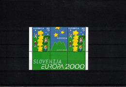 Slovenia / Slowenien 2000 Europa Cept Pair With Label Postfrisch / MNH - 2000