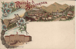 Ricordo Di Bellinzona, Arsenale, Caserma, Lithographie, Thème Militaire, Litografia Salvioni, Non Voyagée, Non Viaggiata - Bellinzone