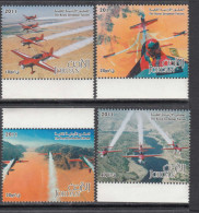 2011 Jordan Air Force Military Aviation Aerobatic Squad Complete Set Of 4 MNH - Jordanië