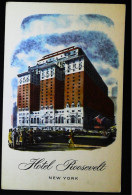 ►   Hotel Roosevelt Draw Advertising   Vintage Card   NYC - NEW YORK - Bares, Hoteles Y Restaurantes