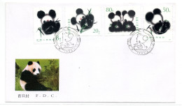 F.D.C. China Chine : (8001) T106** Géant Panda SG3386/9 - 1980-1989