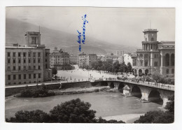 28.8.1963. YUGOSLAVIA,MACEDONIA,SKOPJE,HOTEL MACEDONIA,POST OFFICE,BRIDGE,POSTCARD USED TO BELGRADE - Yougoslavie