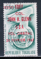 Togo 1962 Mi# 339 B Used - Overprinted In Red - Orbital Flight Of John H. Glenn / Space - Afrika