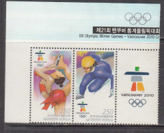 2010 South Korea Vancouver Winter Olympics Figure Skating Complete Pair + Tab MNH - Korea, South