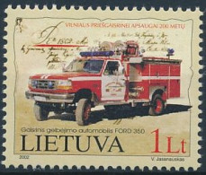 Mi 793 ** MNH / Vilnius Fire Department 200th Anniversary, Ford 350 Truck, Fire Engine - Lithuania