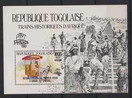 TOGO - 1988 - Bloc Feuillet BF N°YT. 269 - Train / Praha - Neuf Luxe ** / MNH / Postfrisch - Trenes