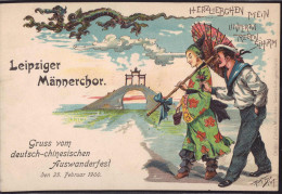 * Gruss Vom Leipziger Männerchor Deutsch-Chinesisches Auswandererfest Sign. A. Thiele - Thiele, Arthur