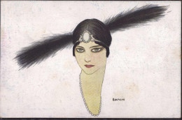 * Dame Mit Federschmuck Sign. Bianchi 1914 - Sonstige & Ohne Zuordnung