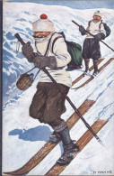 * Lustige Skifahrt Sign. Hanke - Sonstige & Ohne Zuordnung