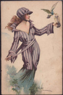 Gest. Feine Dame Erotik Sign. Franzani 1920, Briefmarke Entfernt - Altri & Non Classificati