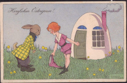 Gest. Ostern Hase Sign. Langeler M&B 2614 1927 - Sonstige & Ohne Zuordnung