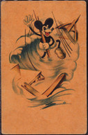 Gest. Mickey Disney Um 1940, Briefmarke Beschädigt, 2x EK 9mm - Sonstige & Ohne Zuordnung