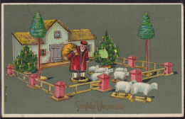 Gest. Weihnachten Weihnachtsmann Geschenke 1908 - Altri & Non Classificati