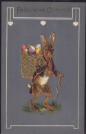 Gest. Ostern Hase Prägekarte 1911 - Pasen
