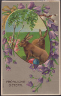Gest. Ostern Osterhase Prägekarte 1911 - Pâques