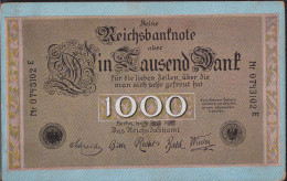 Gest. Glückwunsch Geldschein 1000 Mark 1910, Min. Best. - Sonstige & Ohne Zuordnung