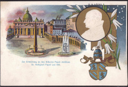 * Silbernes Papst-Jubiläum Leo XIII, Prägekarte - Other & Unclassified