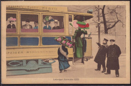 Gest. Leipzig Hutmode 1909 Straßenbahn Gohlis-Möckern, Leichter Knick - Esposizioni