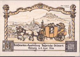 Gest. Coburg Briefmarkenausstellung 1936 Privatganzsache DR PP 122 C 26/I - Francobolli (rappresentazioni)