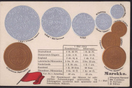 * Münzen Marokko, Prägekarte - Monnaies (représentations)