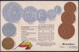 * Münzen Ecuador, Prägekarte - Monedas (representaciones)