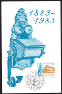 Yugoslavia 1983 - The 100th Anniversary Of Telephone In Serbia - Maximum Card - Lettres & Documents