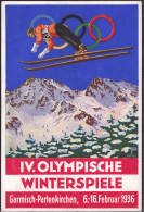 Gest. Olympiade Garmisch 1936 SST Volkstrauertag Bedarf - Giochi Olimpici