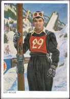 * 4 AK's Deutsche Skisportler 1949, Dabei Sepp Weiler, Toni Brutscher, Willi Klein, Toni Rupp, Alle Sign. Eckertsperger - Winter Sports