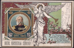 70. Geburtstag König Albert Von Sachsen 1898, Briefmarke Entfernt - Personnages Historiques