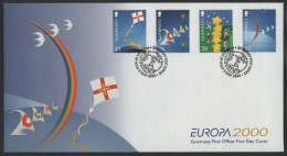 Guernsey 2000 FDC Sc 709-712 Kite, Sails, Stars, Rainbow EUROPA - Guernesey