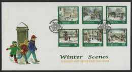 Guernsey 2000 FDC Sc 720-725 Snow-covered Churches Christmas - Guernesey