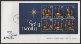 Guernsey 1999 FDC Sc 702a Christmas Creche Figurines Sheet - Guernesey