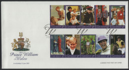 Guernsey 2003 FDC Sc 808a-808j Prince William's 21st Birthday - Guernesey