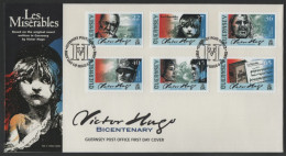 Guernsey 2002 FDC Sc 762-767 Les Miserables Victor Hugo 200th Birth Ann - Guernesey