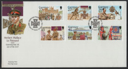 Guernsey 2002 FDC Sc 777-782 Major Herbert Wallace Le Patourel Victoria Cross - Guernesey