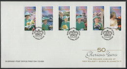 Guernsey 2002 FDC Sc 769-774 QEII Golden Jubilee - Guernsey