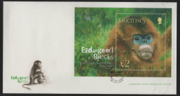 Guernsey 2004 FDC Sc 816 2pd Golden Snub-nosed Monkey Sheet - Guernesey