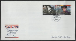 Guernsey 2005 FDC Sc 866 King George VI, QEII Liberation 60th Ann Pair - Guernesey