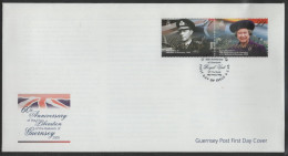 Guernsey 2005 FDC Sc 866 King George VI, QEII Liberation 60th Ann Pair - Guernsey