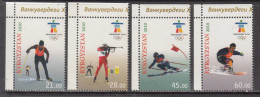 2010 Kyrgyzstan Vancouver Winter Olympics Skiing Complete Set Of 4 MNH - Kirghizistan