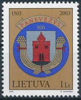Mi 828 ** MNH / Panevėžys Town Rights 500th Anniversary, Heraldry - Lithuania