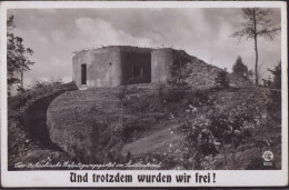 Gest. Bunker Im Sudetenland Karte 6050, Briefmarke Beschädigt - Guerre 1939-45