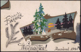 Weihnachten 1941 Aus Russland, Handgemalt Feldpost - Guerre 1939-45
