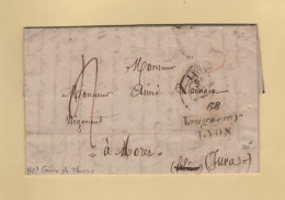 Vaugneray Lyon - 68 - Rhone - Cursive - 1835 - Courrier De Thurins - 1801-1848: Précurseurs XIX