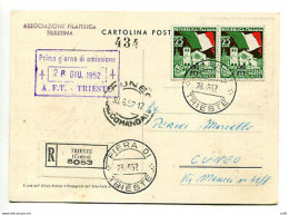 Trieste A - Fiera Di Trieste 1952 Su Cartolina Commemorativa - Ongebruikt