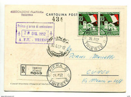 Trieste A - Fiera Di Trieste 1952 Su Cartolina Commemorativa - Mint/hinged